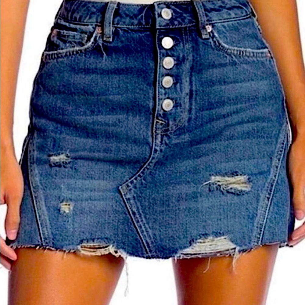 Free People brand new denim Harvey skirt size 27